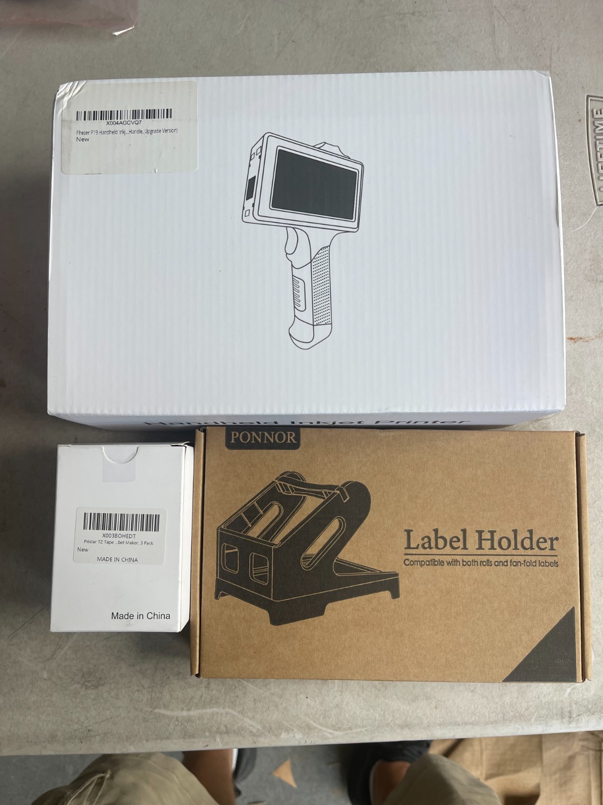 Ponnor Phezer P19 Handheld Inkjet Printer with Labels and Label Holder NEW