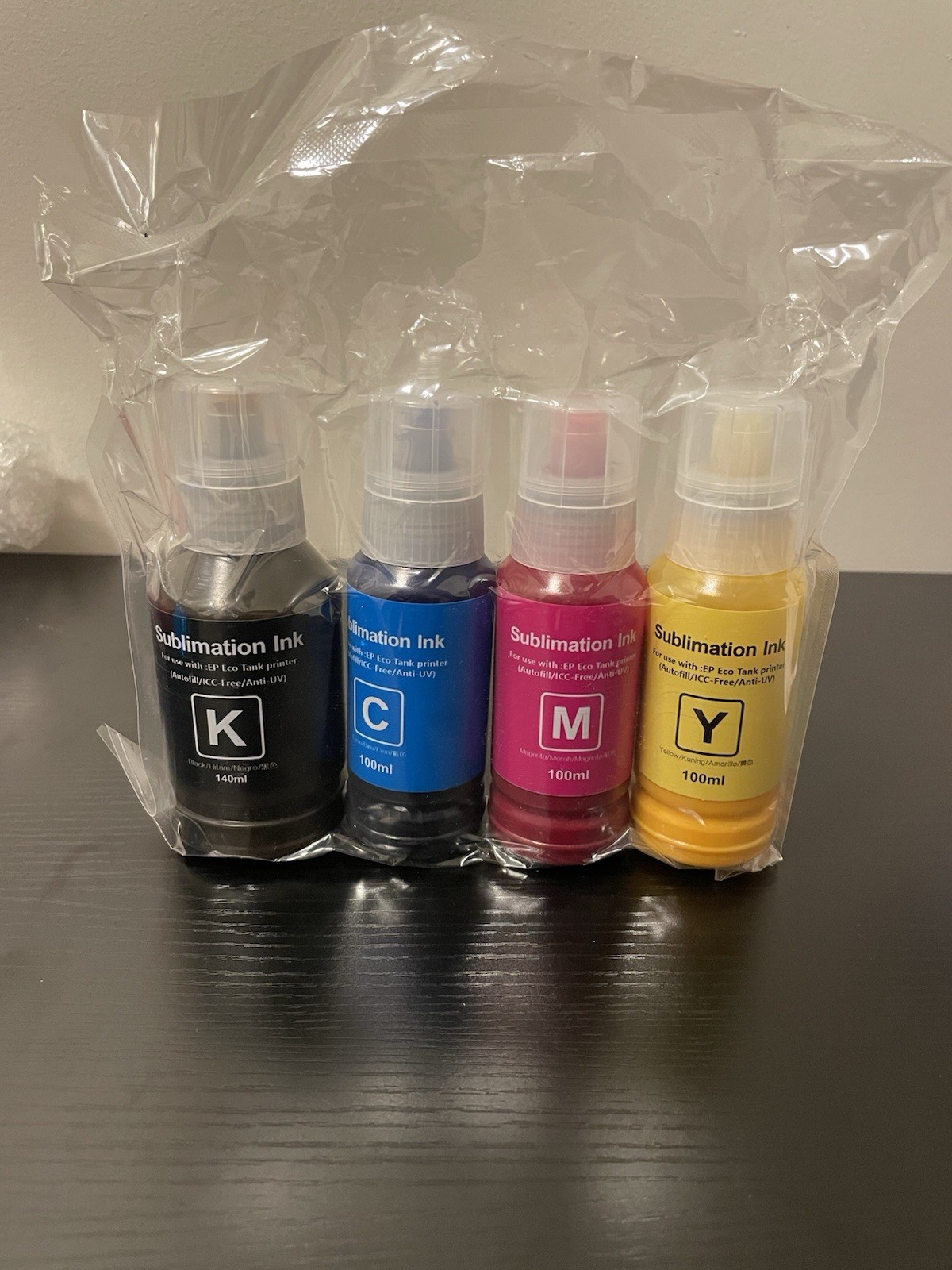 Hiipoo Sublimation Ink Refilled 4 Bottles New