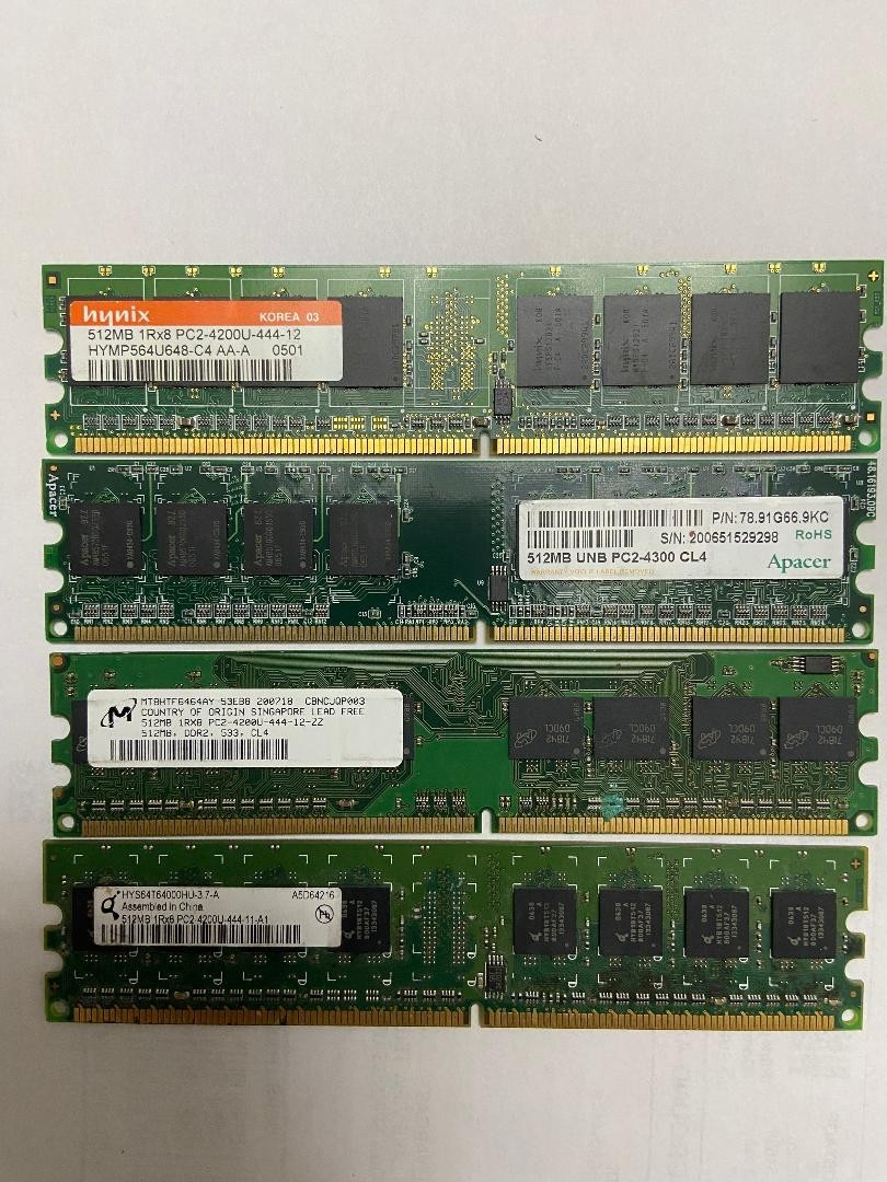 Mixed 512MB PC2-4200U 533Mhz DIMM 1.90V 8-chips 240Pins for Desktop