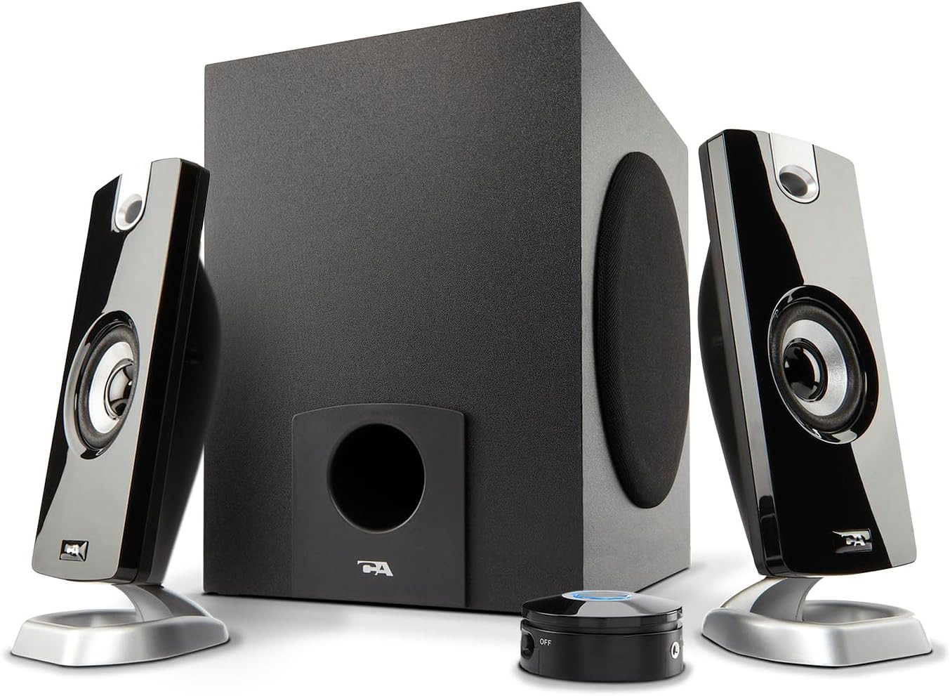 CA-3090 2.1 Speaker System with Subwoofer with 18W of Power – Easy Setup and Con