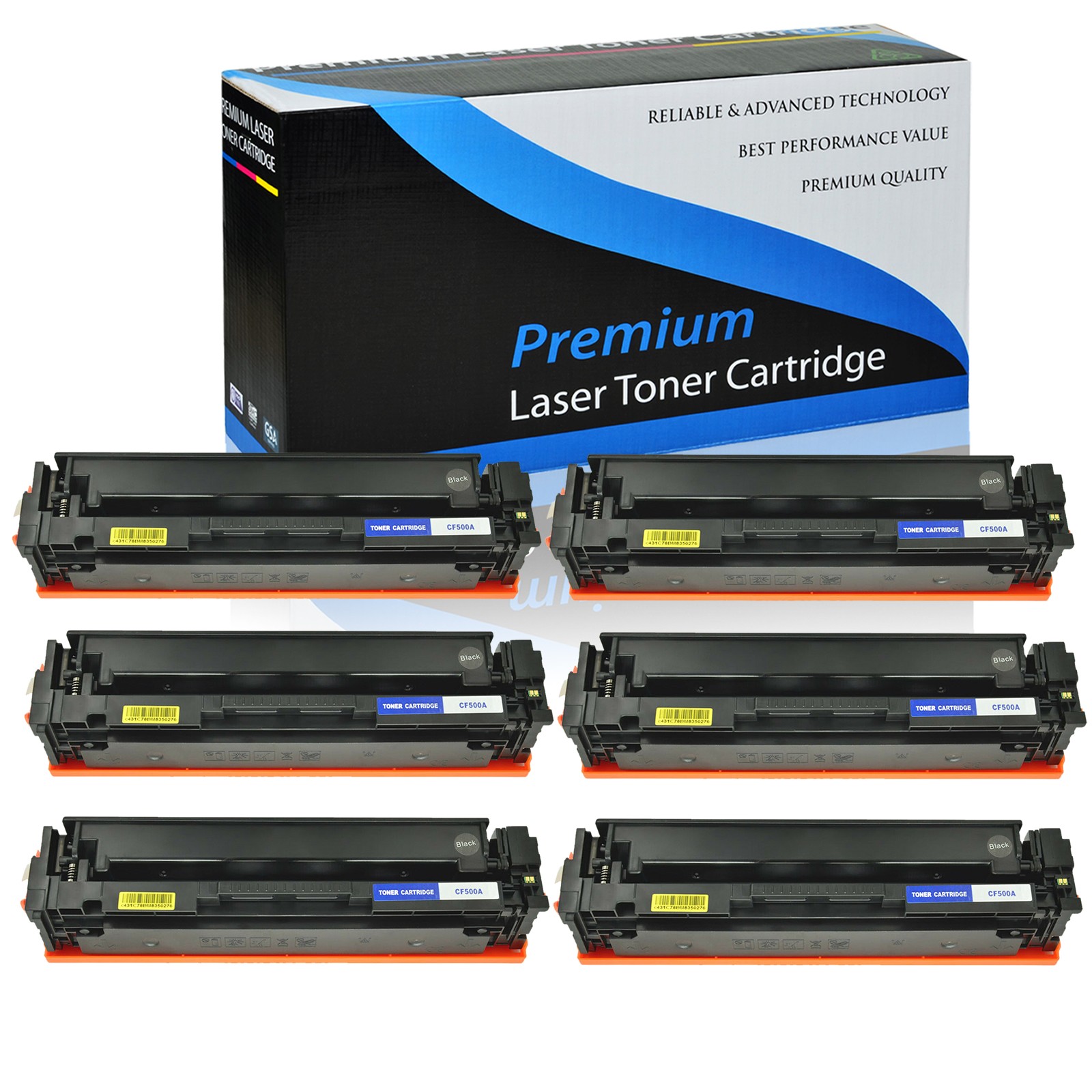 6PK CF500A 202A Black Toner for HP LaserJet Pro MFP M281fdw M281cdw M254dw