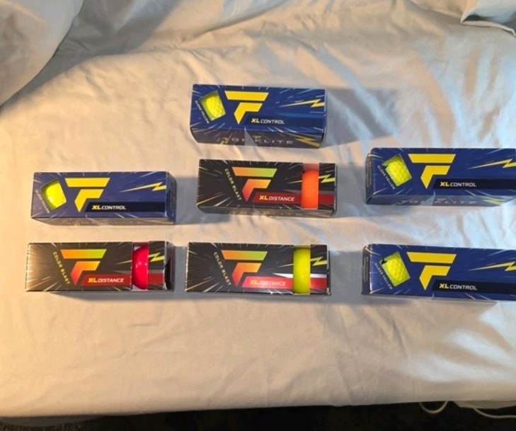 7 sleeves XL Distance XL Control Golf Balls  Red Yellow Orange