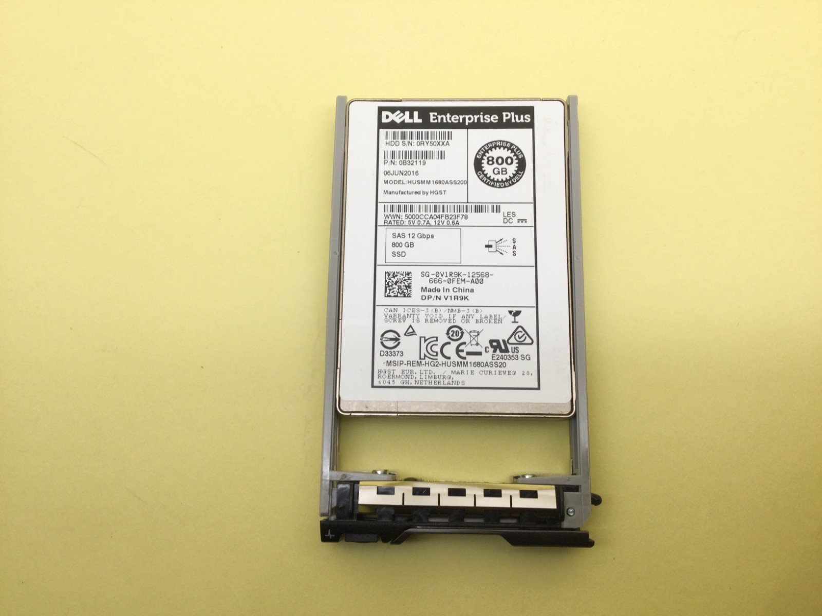 V1R9K Dell 800GB SAS 12Gb/s 2.5in SSD 0V1R9K HUSMM1680ASS200