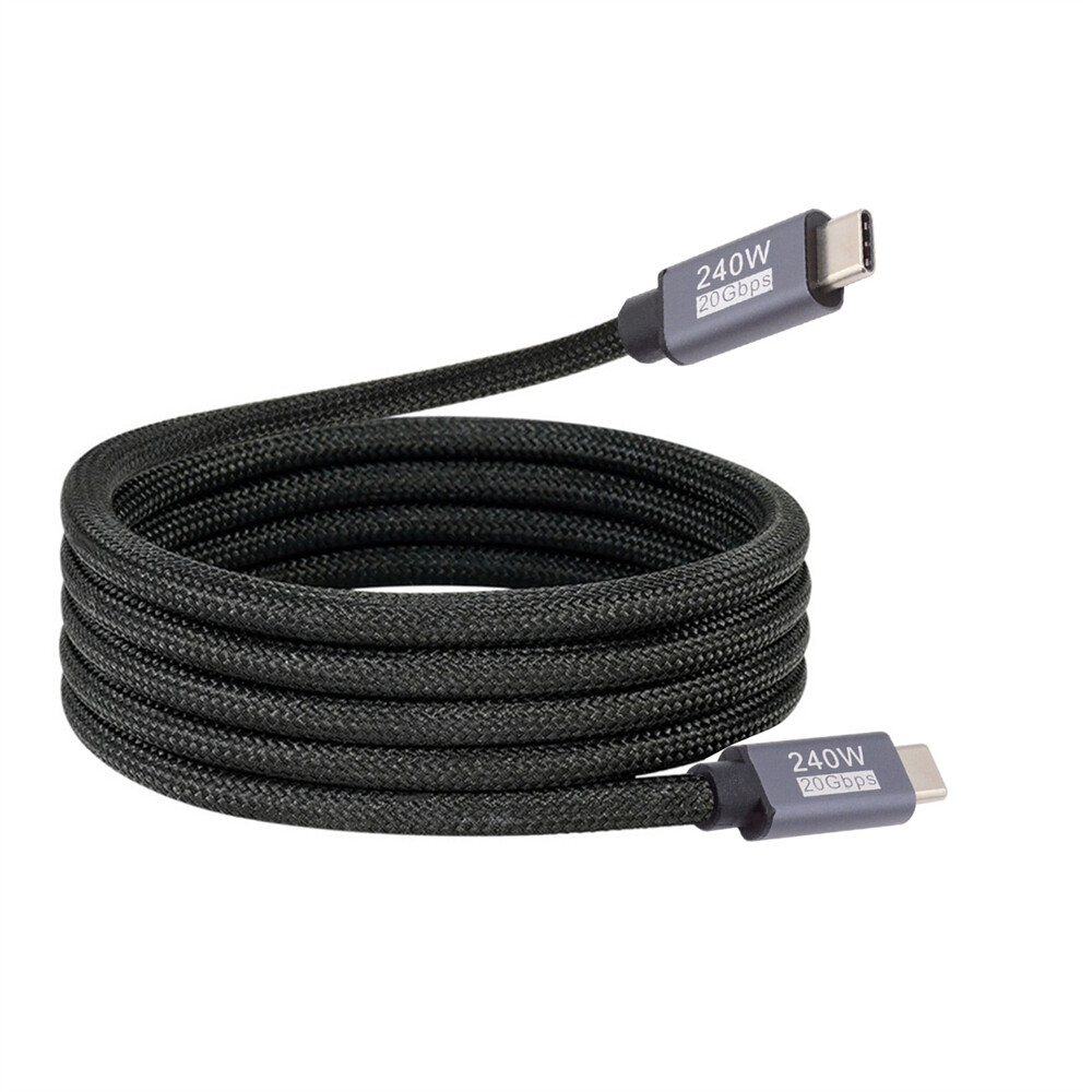 CY Magnetic USB-C Cable USB3.2 20Gbps 240W 8K 5K 4K Coiled Type-C Charging Cord