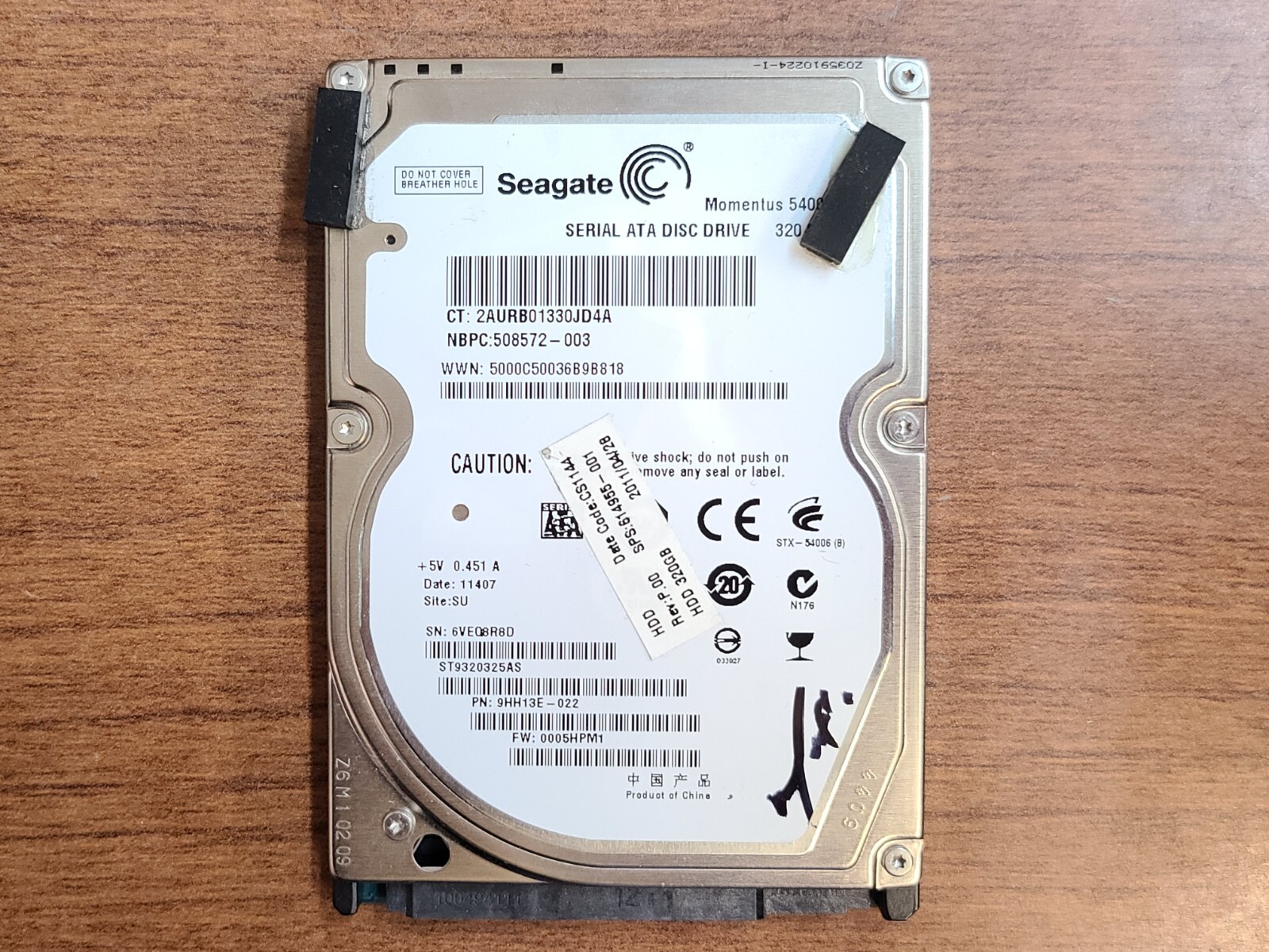 OEM SEAGATE ST9320325AS 320GB 5400RPM HDD HARD DISK DRIVE 9HH13E-022 508572-003