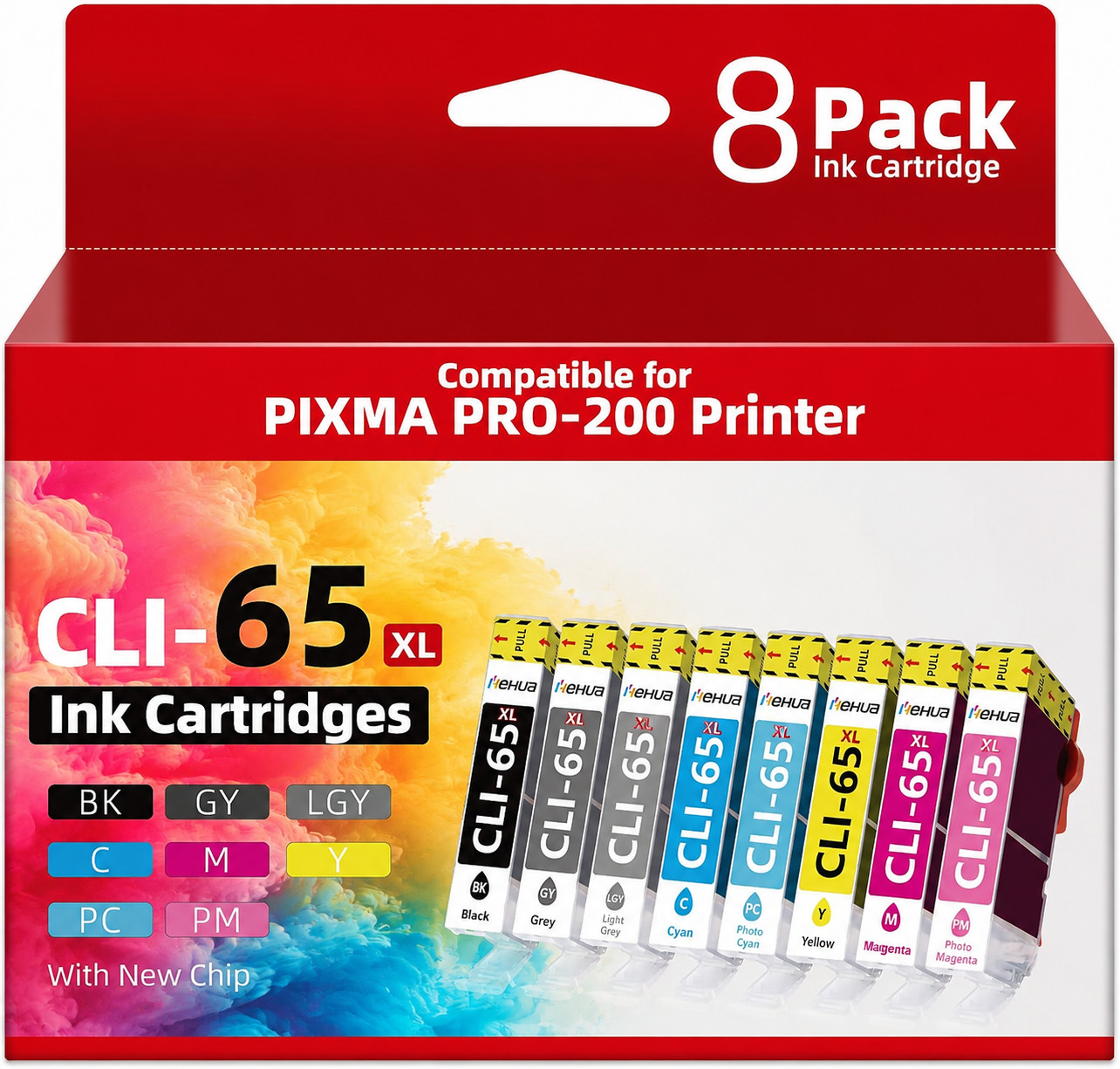 CLI-65 8 PK Color Ink Compatible For PIXMA Pro-200 Printer