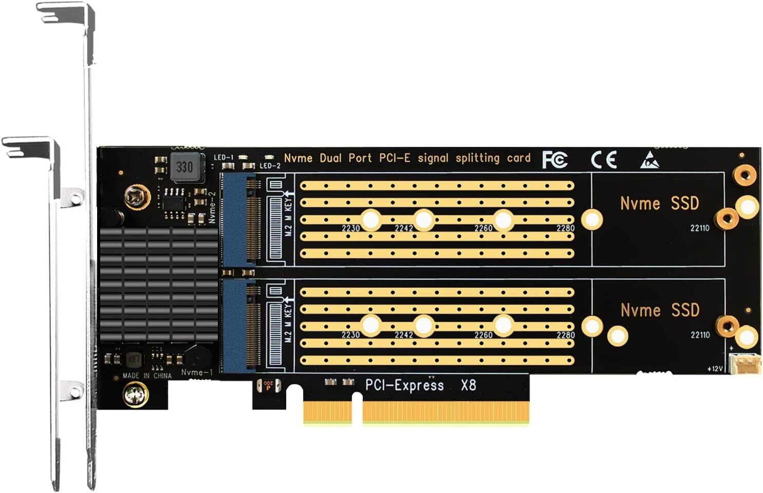 Dual M.2 Nvme To Pcie 4.0 X8 Adapter Supports 2 Ssds For Intel Amd