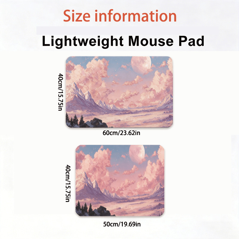 Aesthetic Cloud Desk Mat Pastel Mountain Landscape Mouse Pad for Office Decor