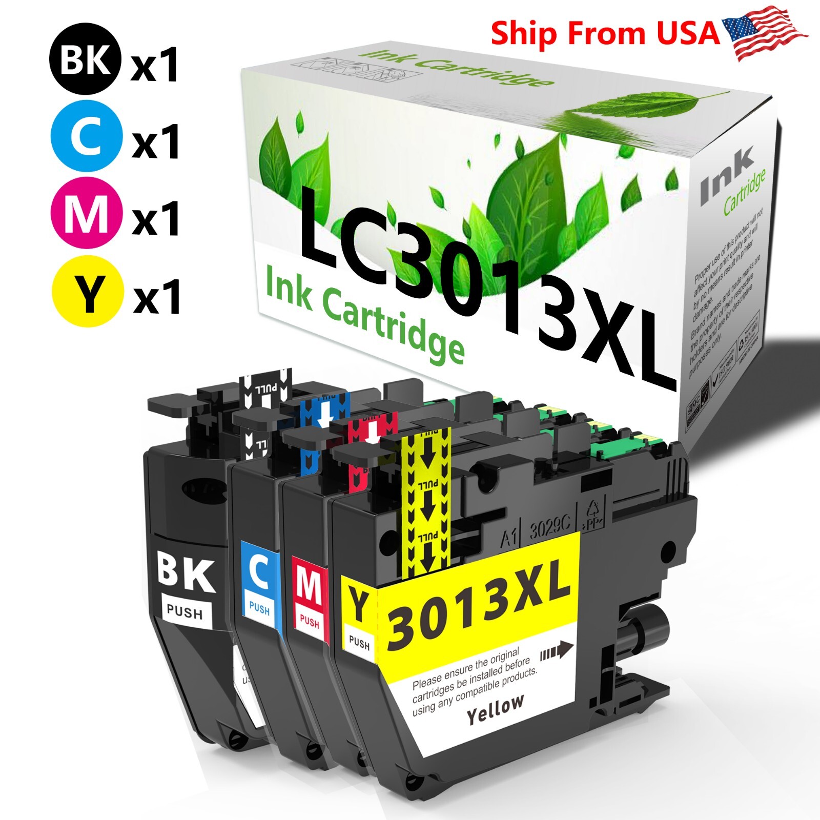 4PK Compatible Brother LC3013 Ink Cartridge BK/C/M/Y for MFC-J491DW MFC-J497DW