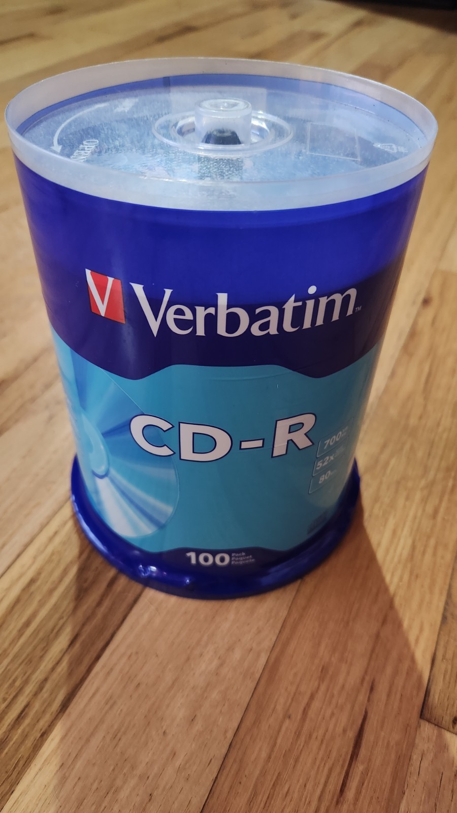 Verbatim 94554 CD-R 700 MB/80 min Recordable Disc - Silver (100/PK) New