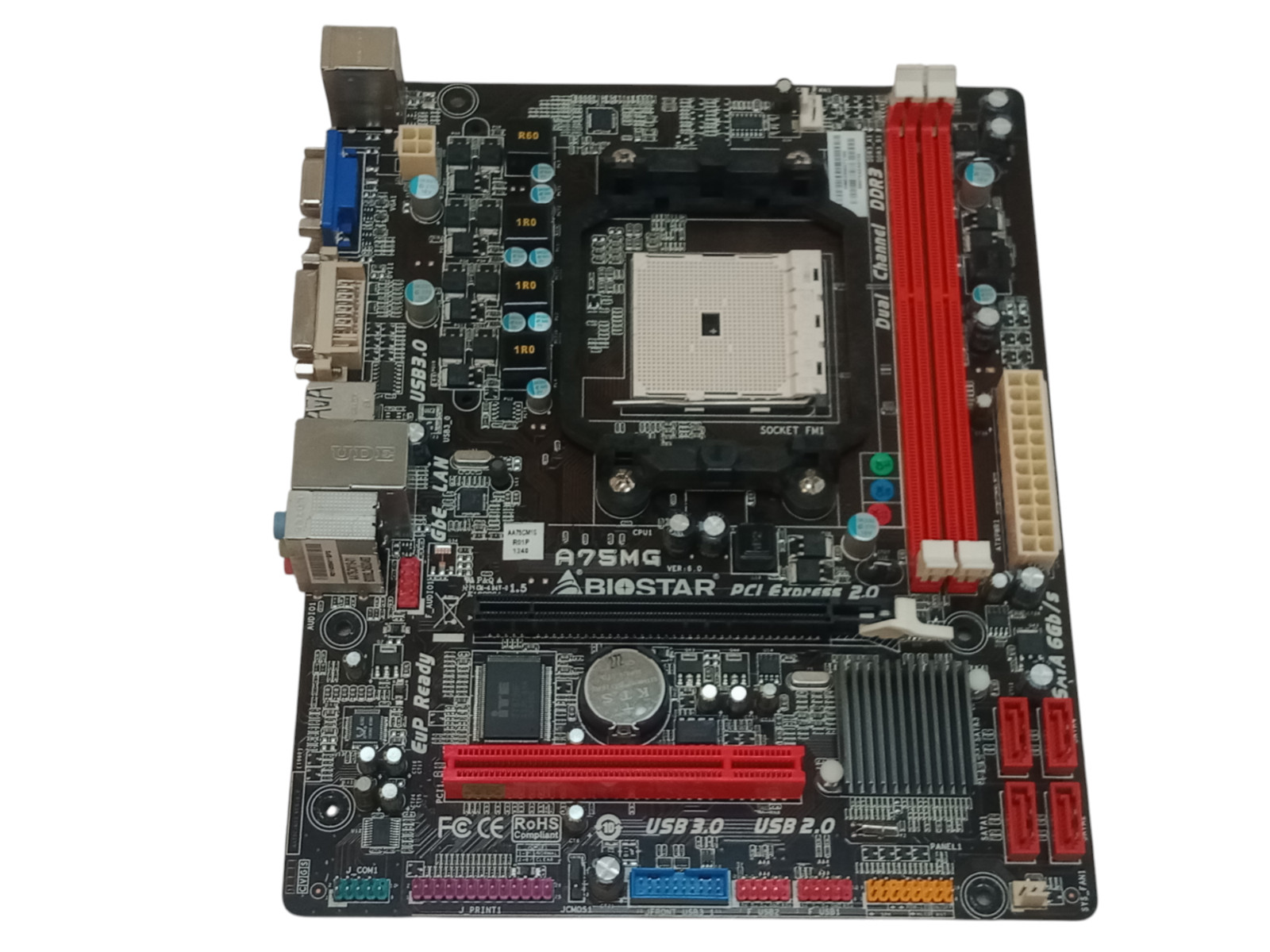 Biostar A75MG Ver:6.0 Socket FM1 DDR3 mATX Motherboard | Tested Working