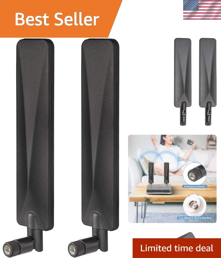 2-Pack 9dBi 4G LTE Antenna with SMA Male Connector for Exceptional Signal