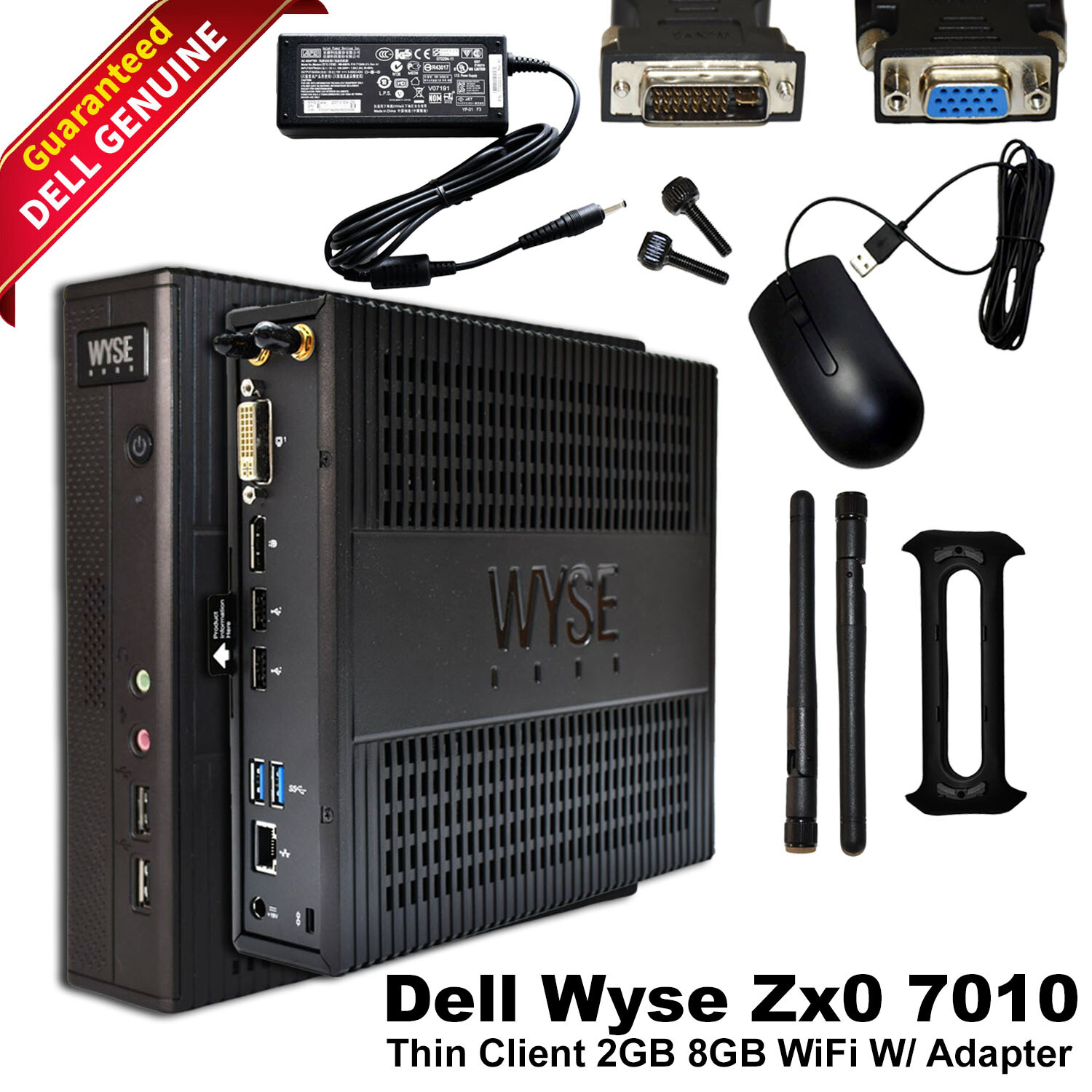 Dell Wyse 7010 Thin Client AMD G-T52R 1.33GHz 2GB RAM 8GB SSD Citrix HDx RJ-45