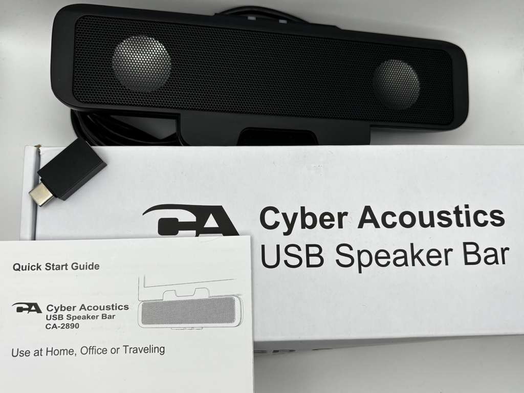 Cyber Acoustics  (CA-2890)  USB Speaker Bar. (Use at Home, Office or Traveling).
