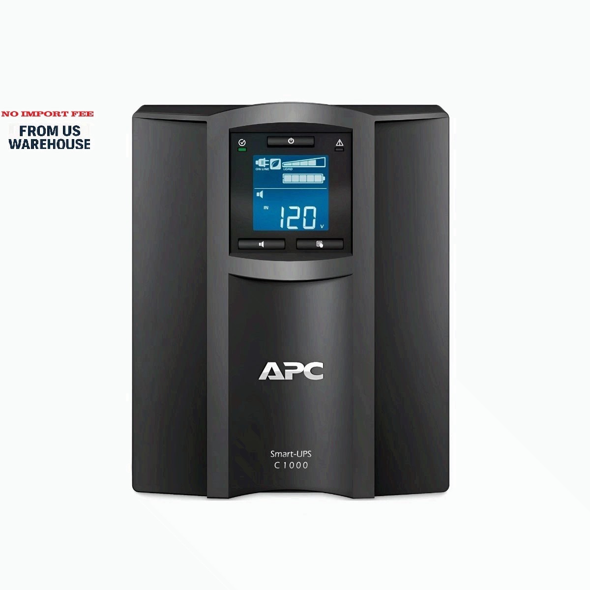 APC Smart UPS C 1000VA 600W LCD Tower SMC1000 120V Output:(8)5-15R - Refurbished