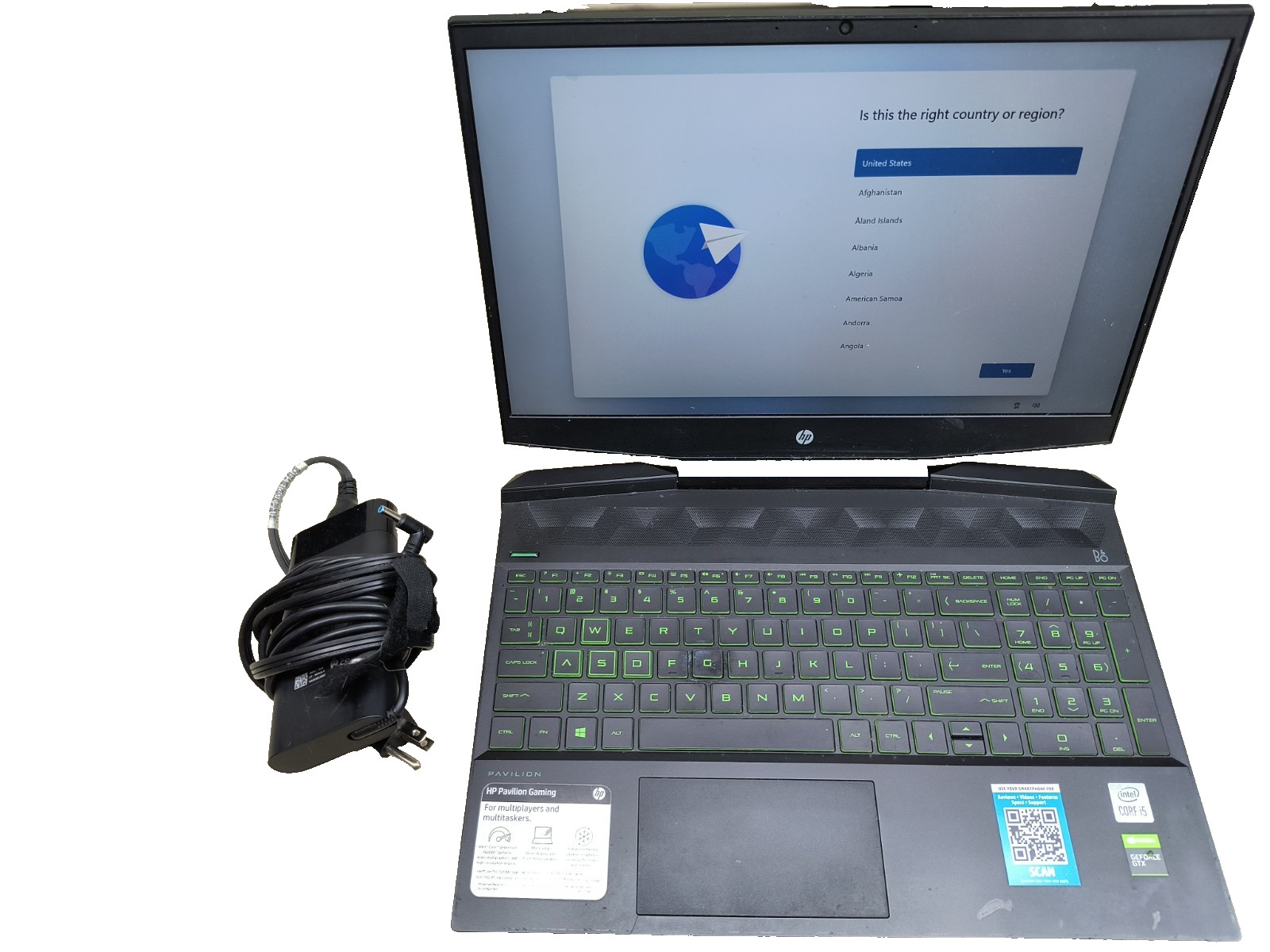 HP Pavilion Gaming 15.6" i5-10300H 8GB RAM 256GB SSD GeForce GTX 1650 PARTS READ