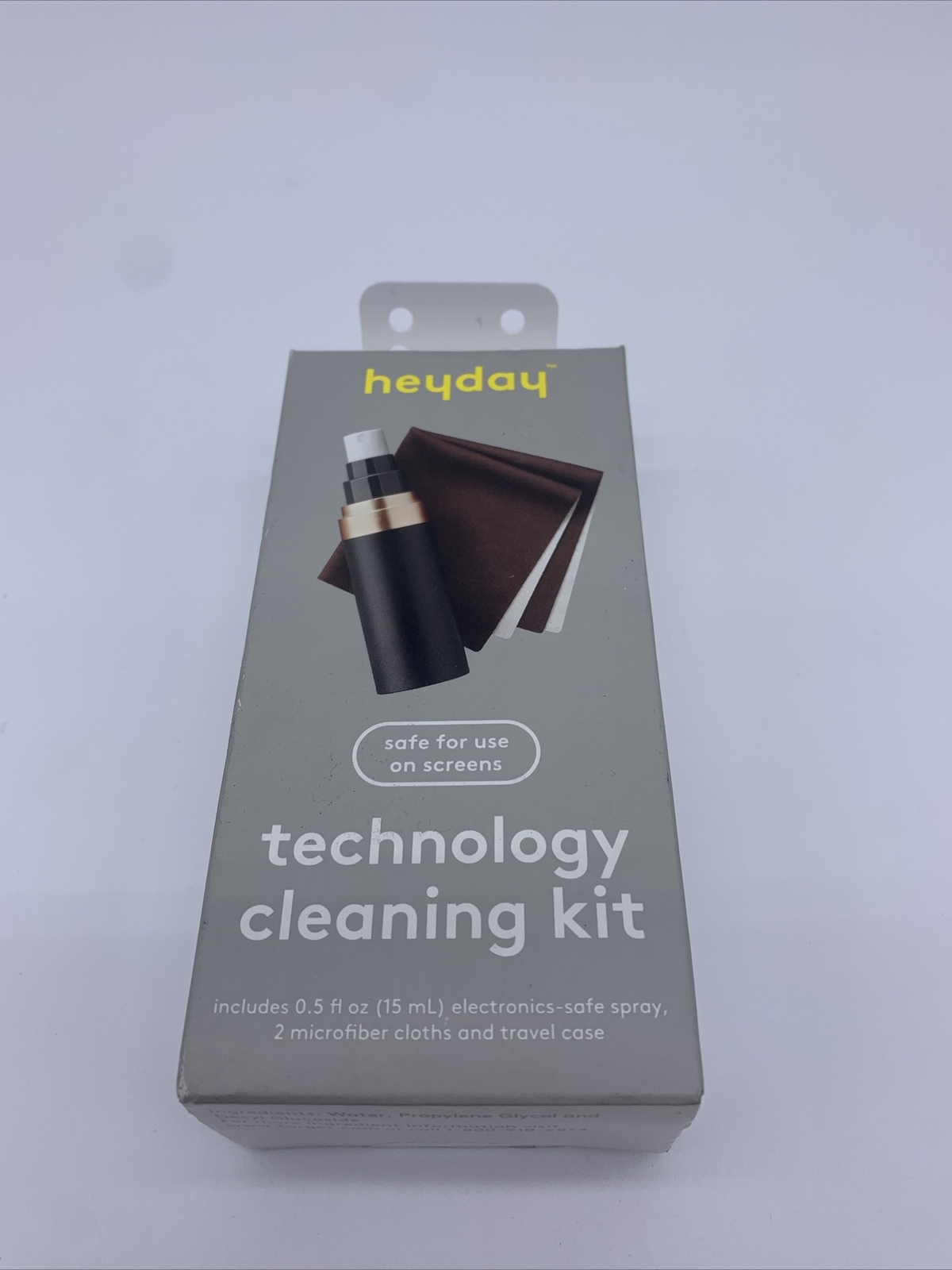 Heyday Technology Cleaning Kit - 15ml spray + 2 Microfiber cloths + travel case
