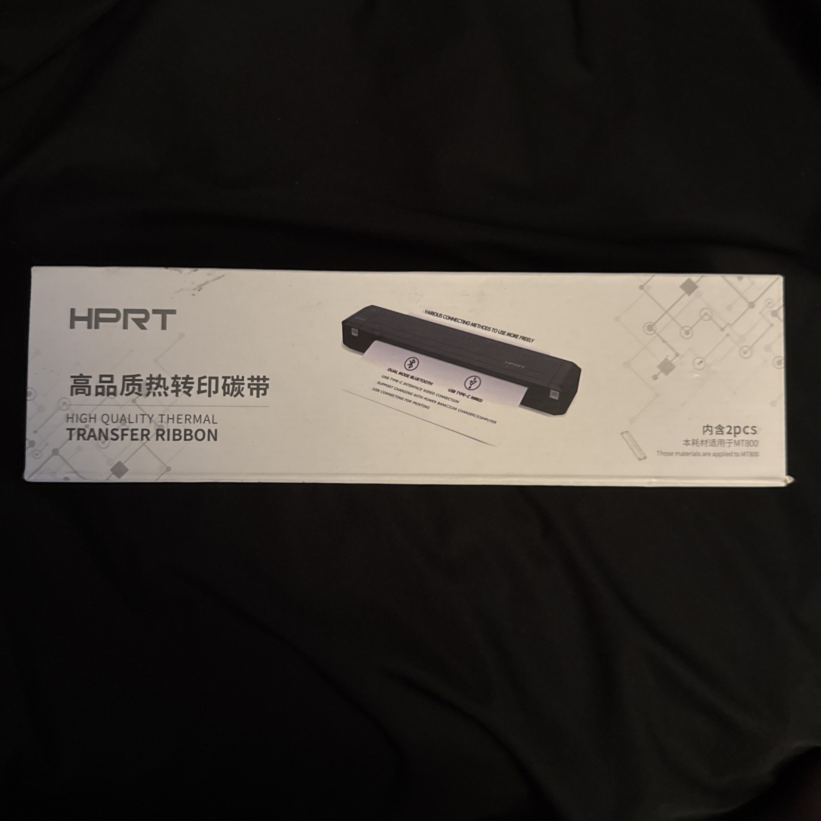 HPRT Thermal Transfer Ribbon Black MTP80 for MT800 Printer 2PCS