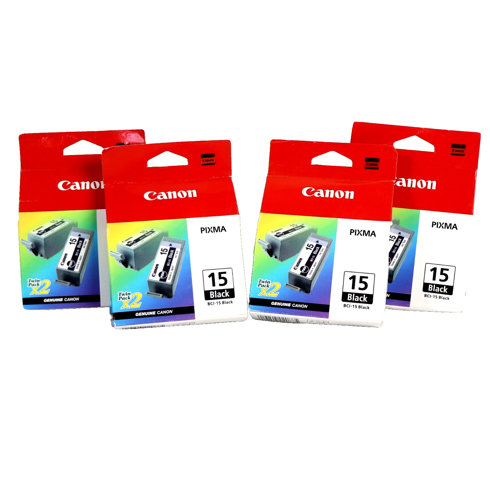 (3) 2 Packs Canon BCI-15 Black & Color Printer Ink i70 i80 6 Total SEALED
