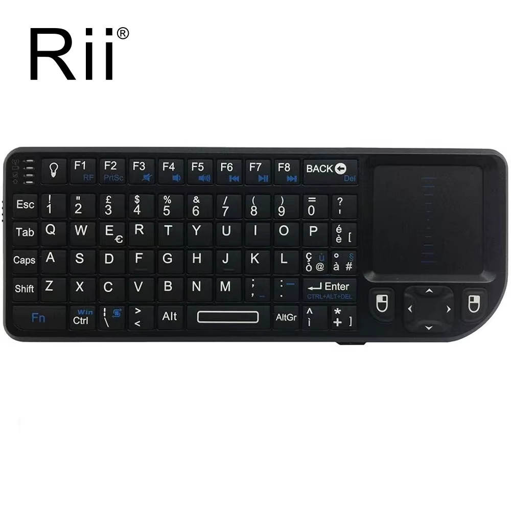 Rii X1 2.4Ghz Mini Wireless Keyboard English/Es/Fr Keyboards with Touchpad for A