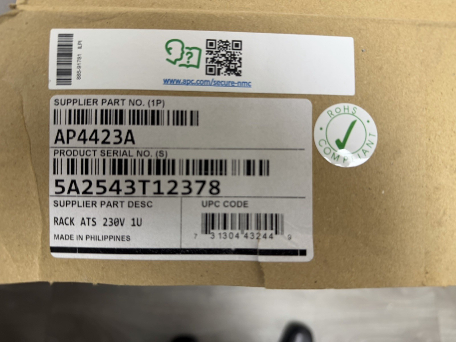AP4423A (APC)  NetShelter Rack Automatic Transfer Switch