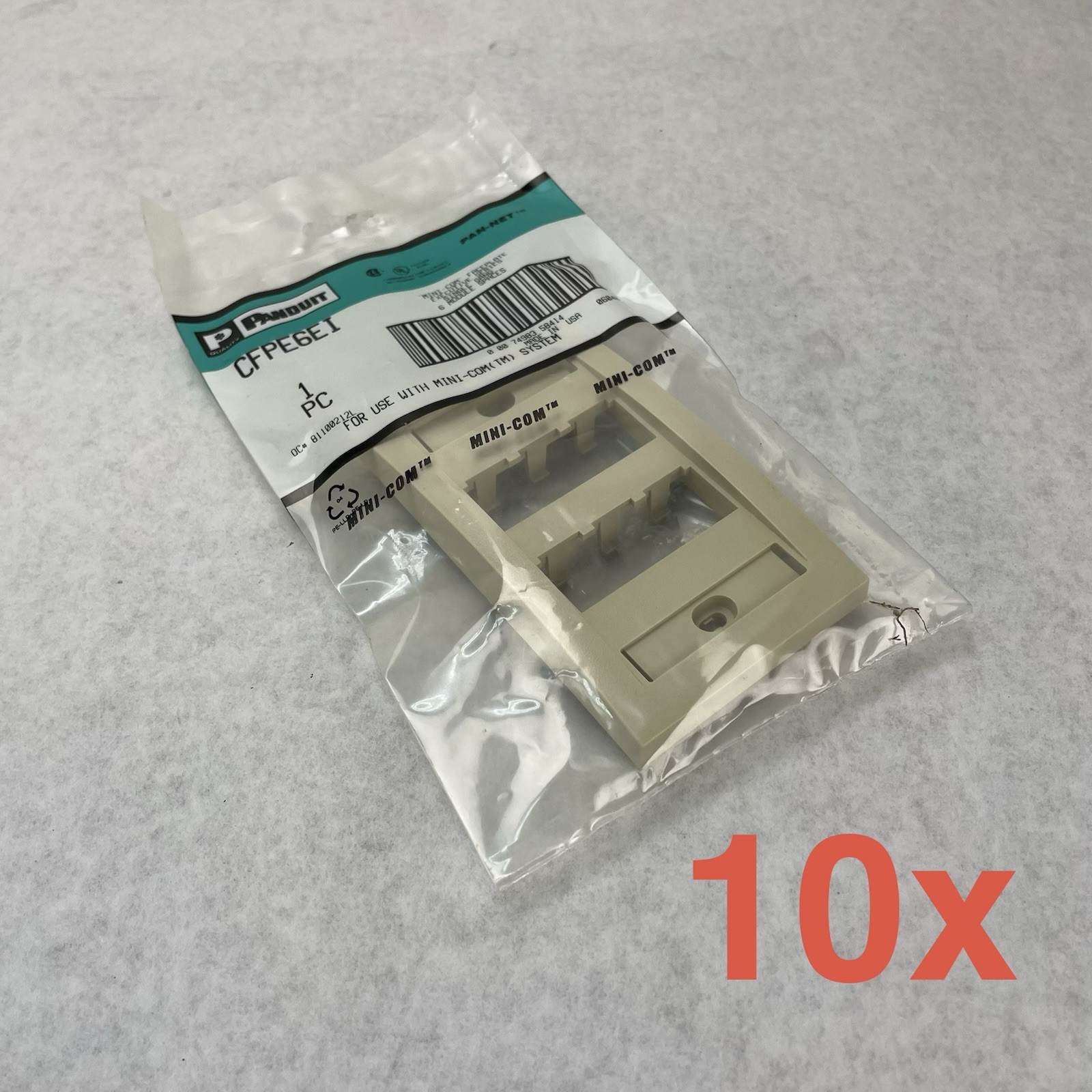 Panduit CFPE6EI MINI-COM Face-Plate Executive Series 6 Module Spaces Lot of 10