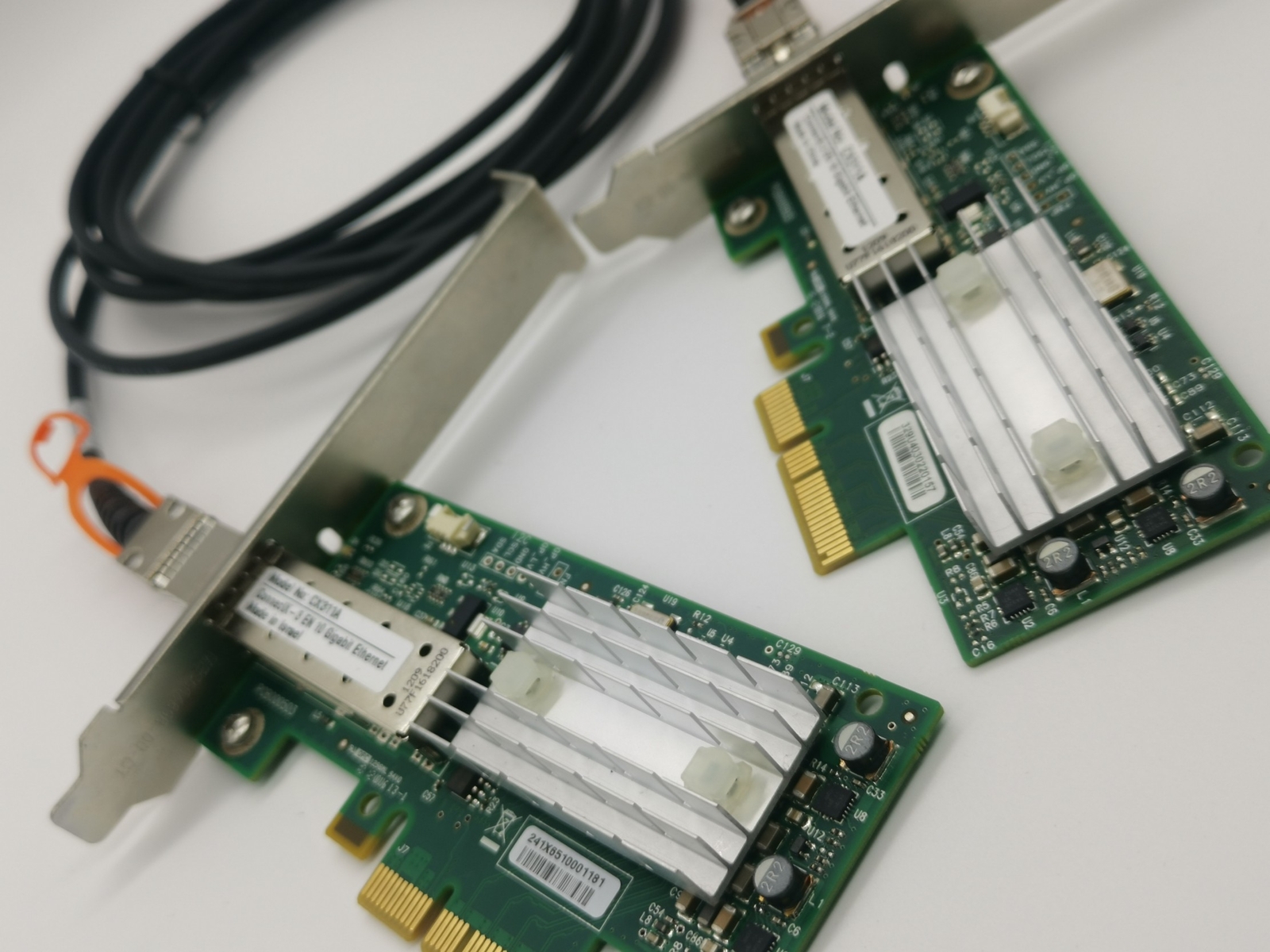 2x Mellanox MCX311A-XCAT CX311A ConnectX-3 EN Network Card 10GbE 3M SFP+ cable