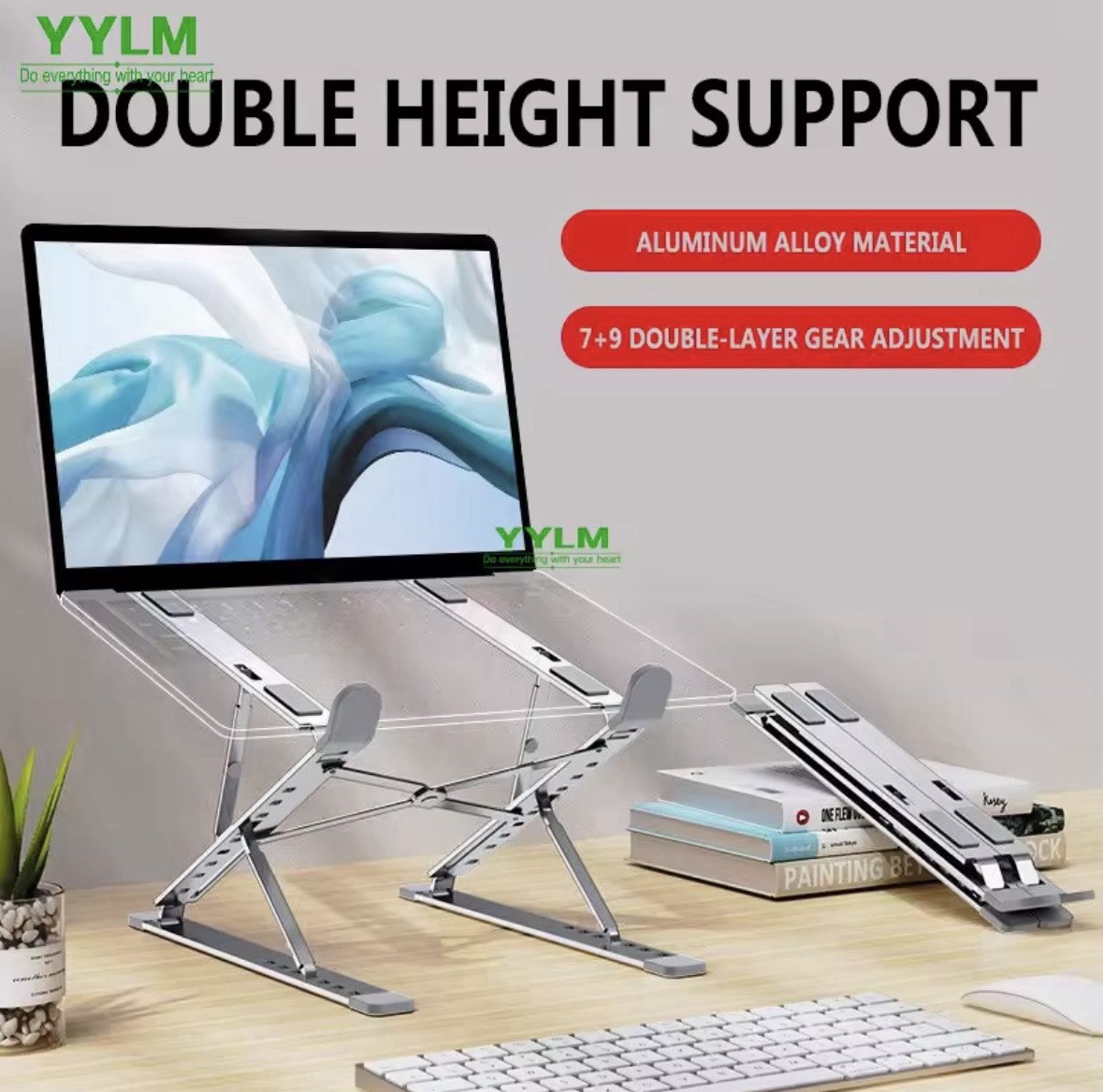 Adjustable Laptop Stand Ergonomic Neck Pain Relief Portable Riser 10-17 Inch