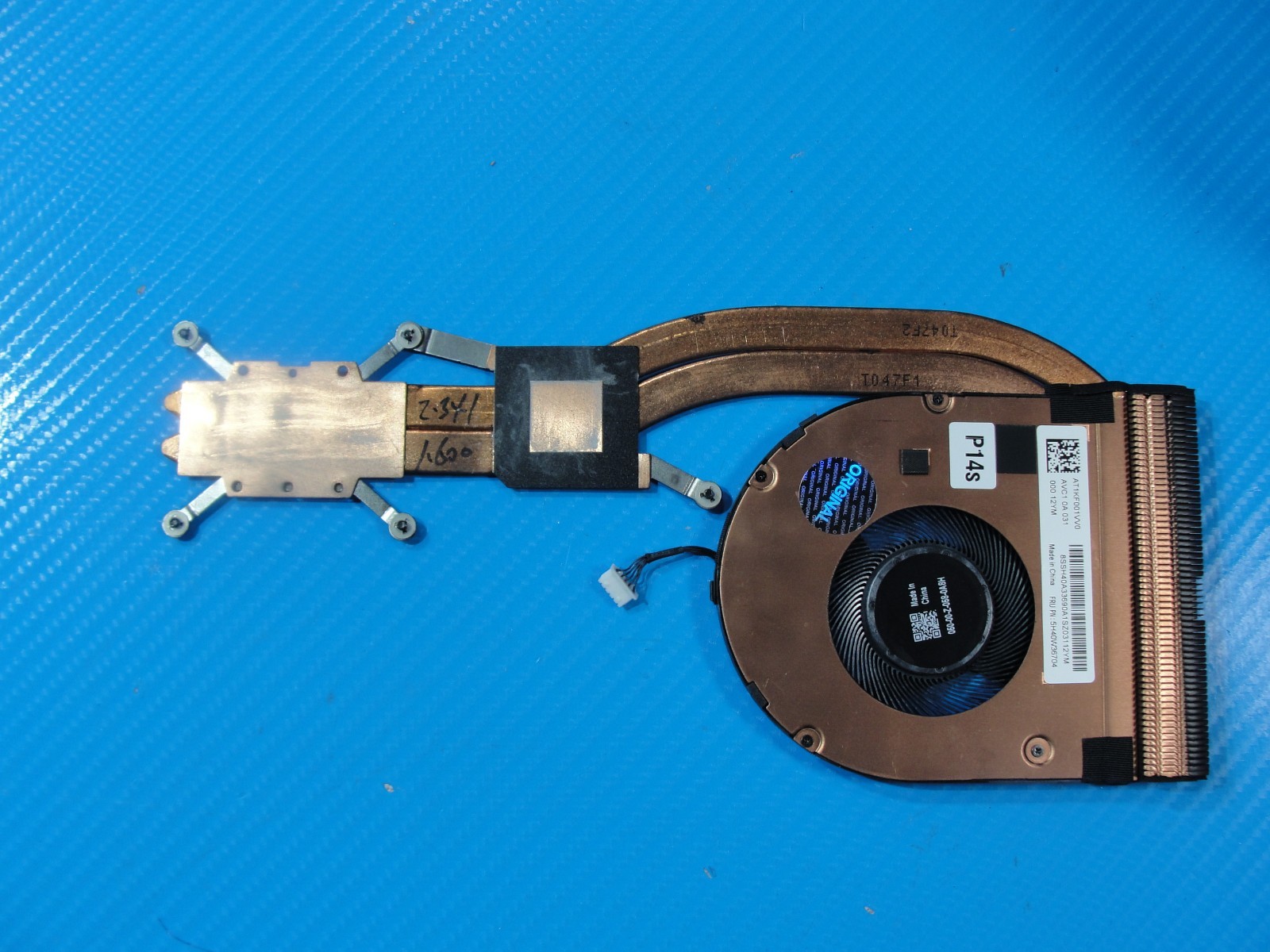 Lenovo ThinkPad 14” P14s Gen 1 CPU Cooling Fan w/Heatsink 5H40W36704 AT1KF001VV0