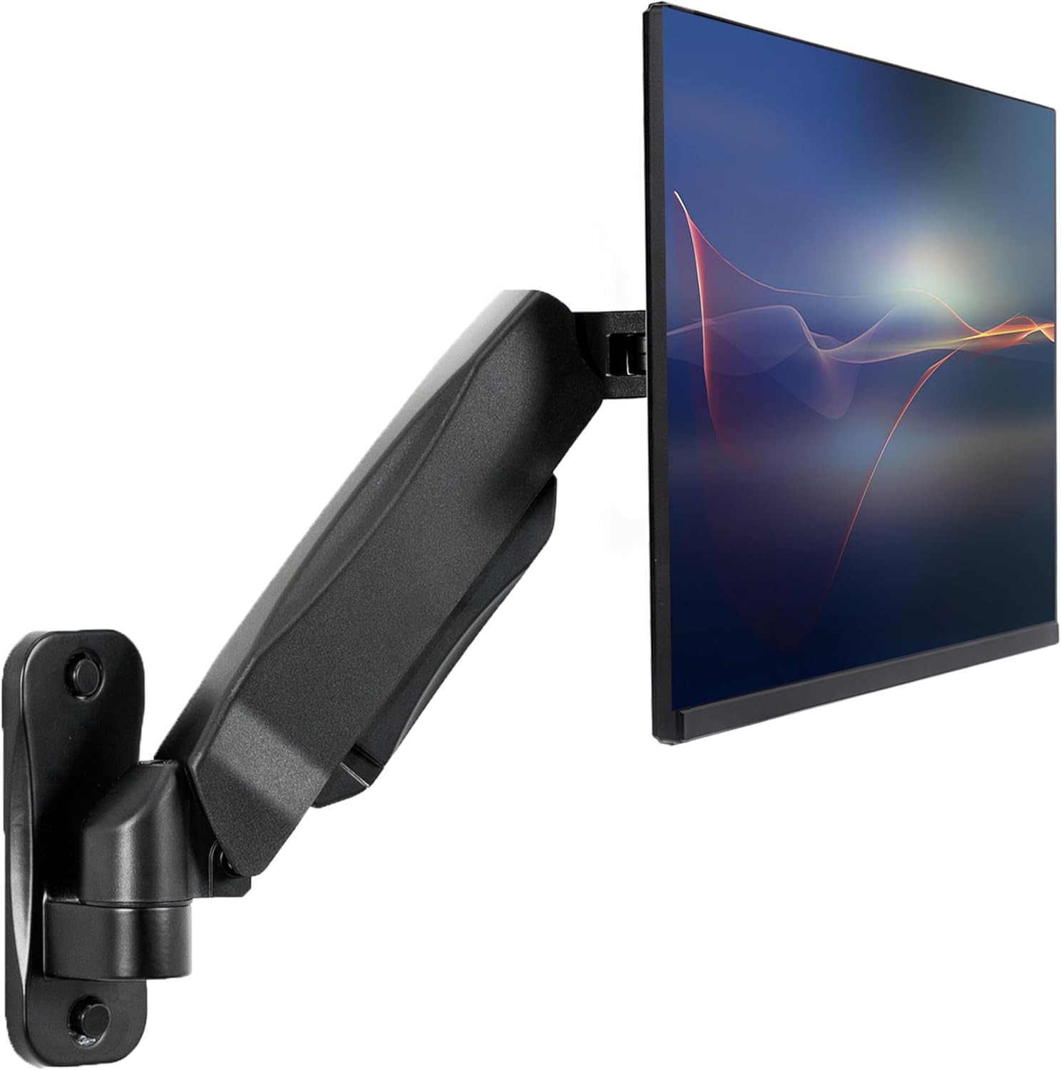 Height Adjustable Pneumatic Arm Single Monitor Wall Mount, Full Motion