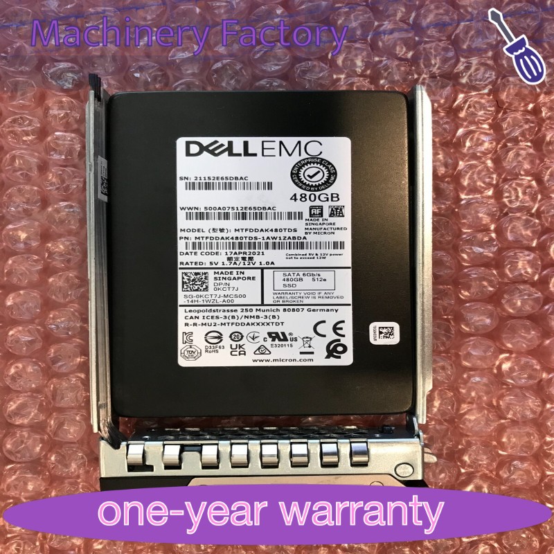 KCT7J 0KCT7J Dell EMC 480GB 6Gbps SATA 2.5" SSD 14/15/16G KIT