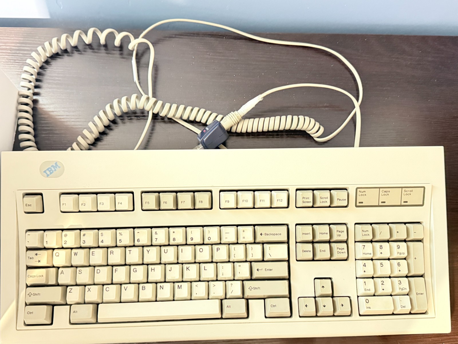 IBM model M (82G2383) Manufactured by Lexmark 08-JUL-94, Wired with Adapter