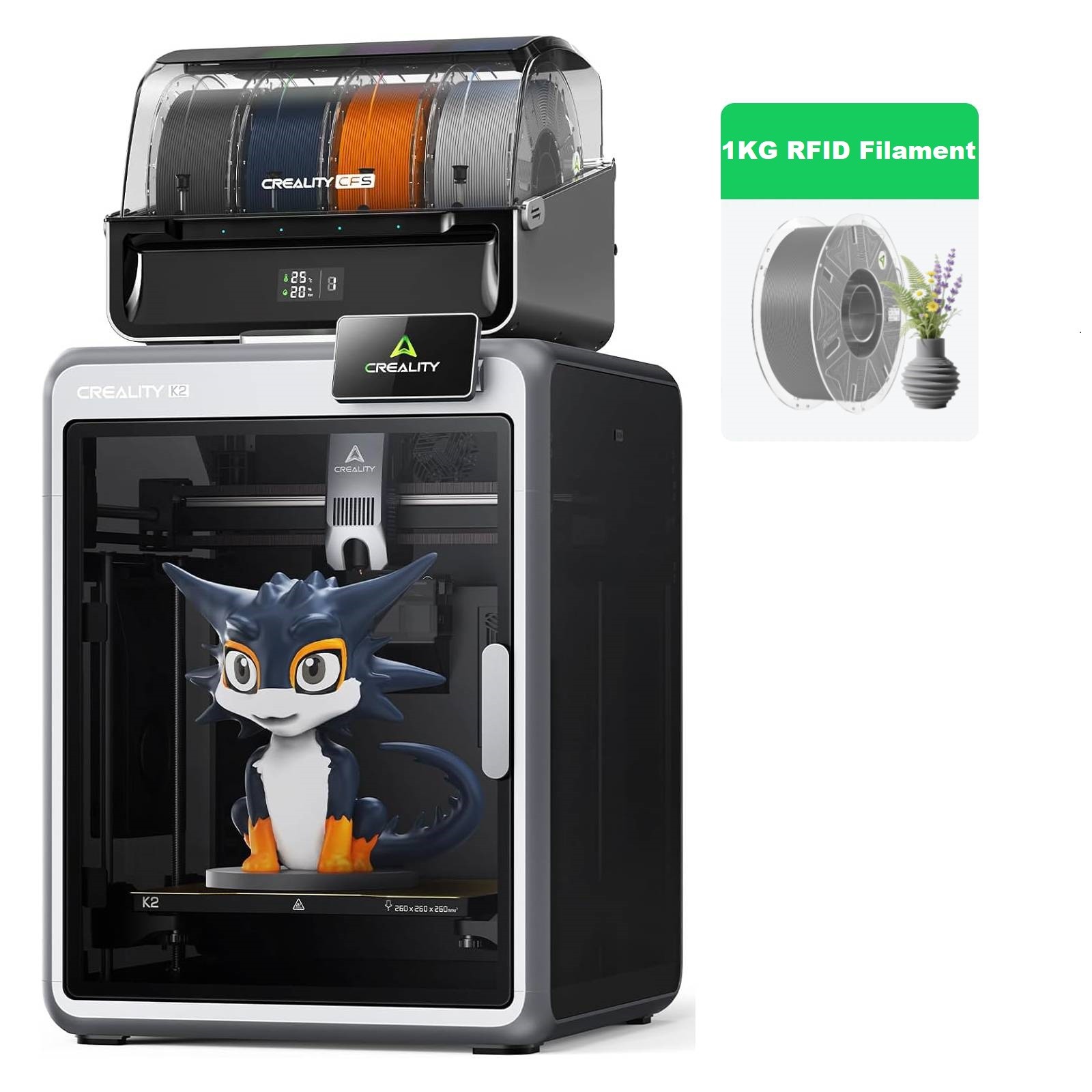 🔥On Sale Creality K2 Combo 3D Printer 600mm/s Speed 260*260*260mm Print Size
