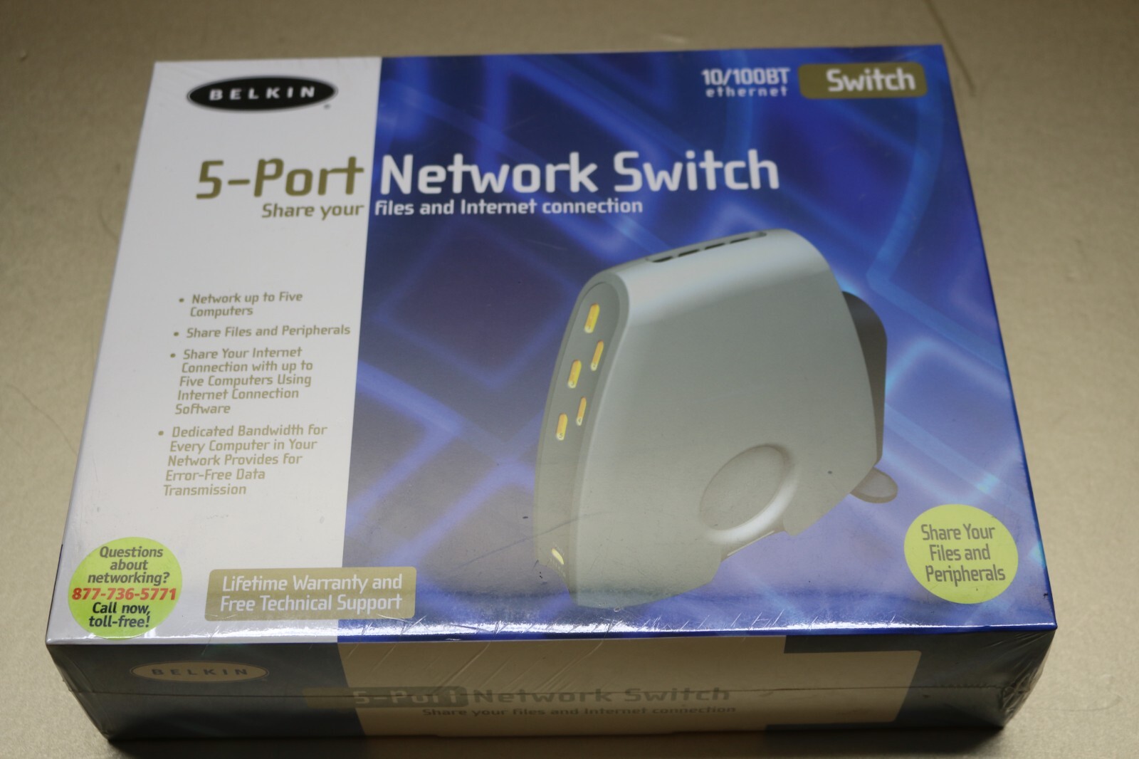 NEW IN BOX...Belkin 5-port Network Switch for files and internet connections