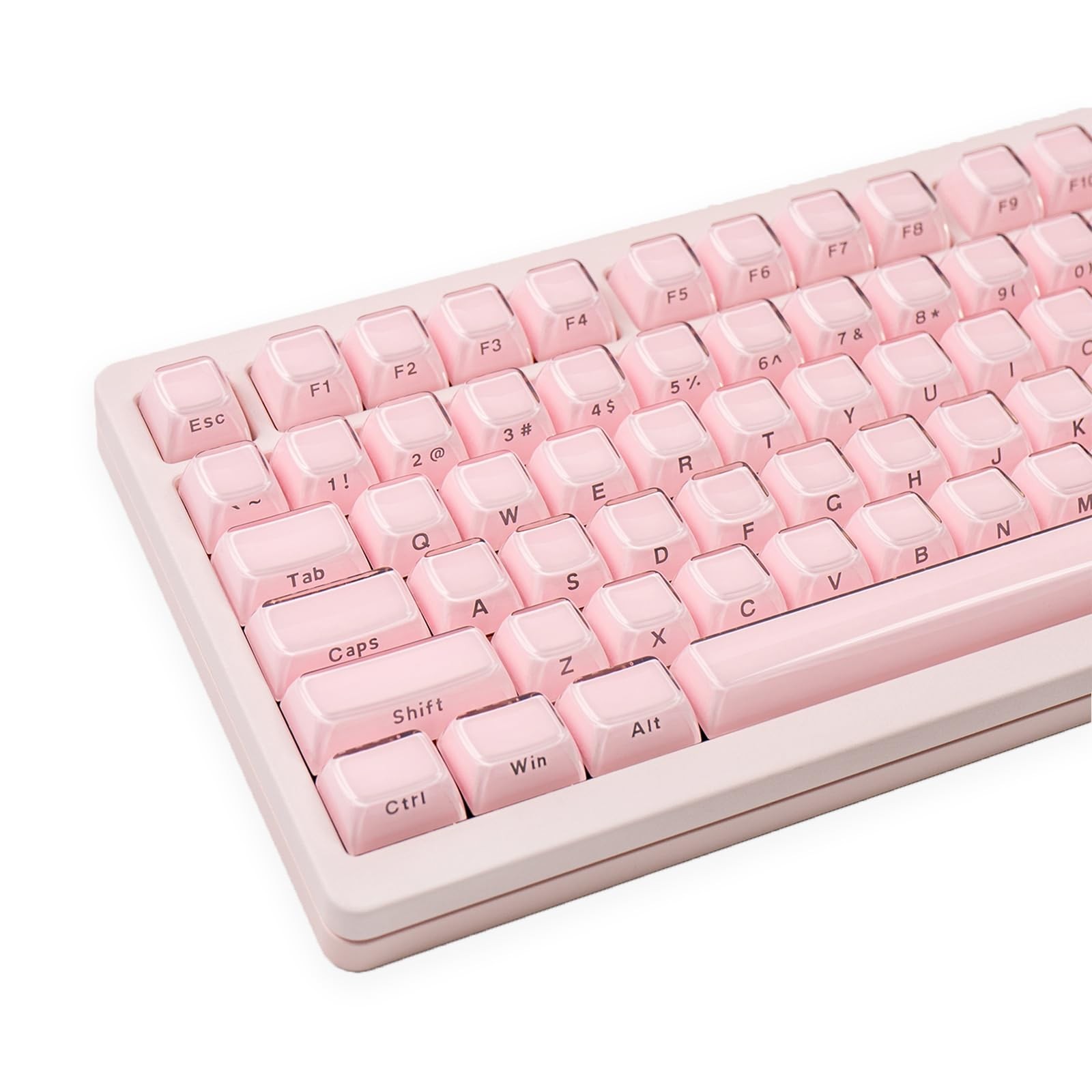 Pink Custom Translucent Side Printed Jelly Keycaps 113 Keys OEM Profile