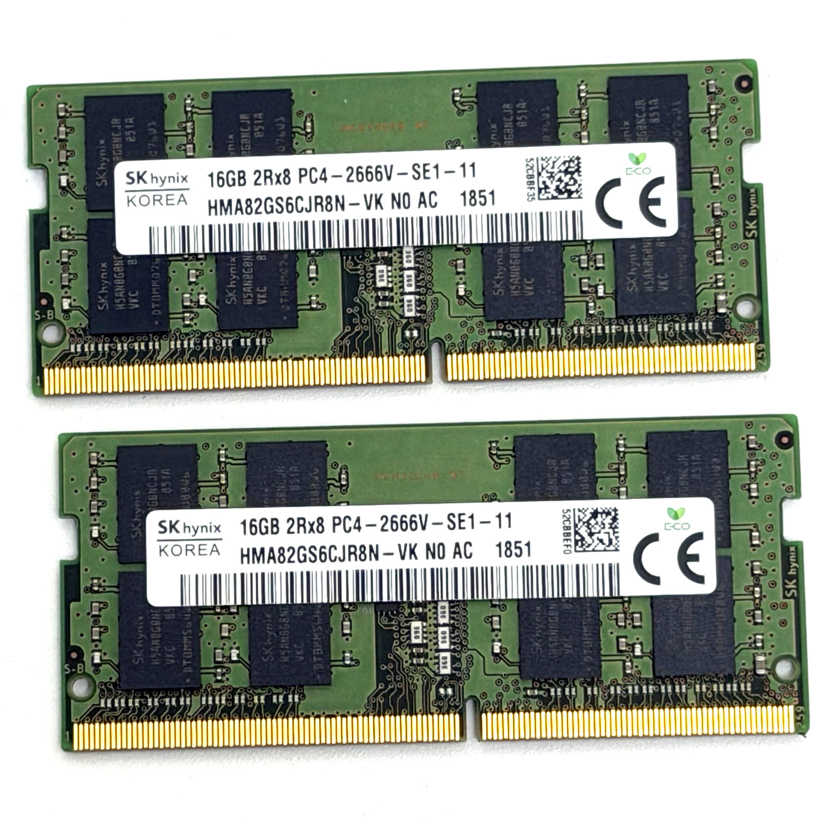 SK hynix 16GB DDR4 2666MHz PC4-2666V 2Rx8 SODIMM Laptop RAM HMA82GS6CJR8N-VK 1pc