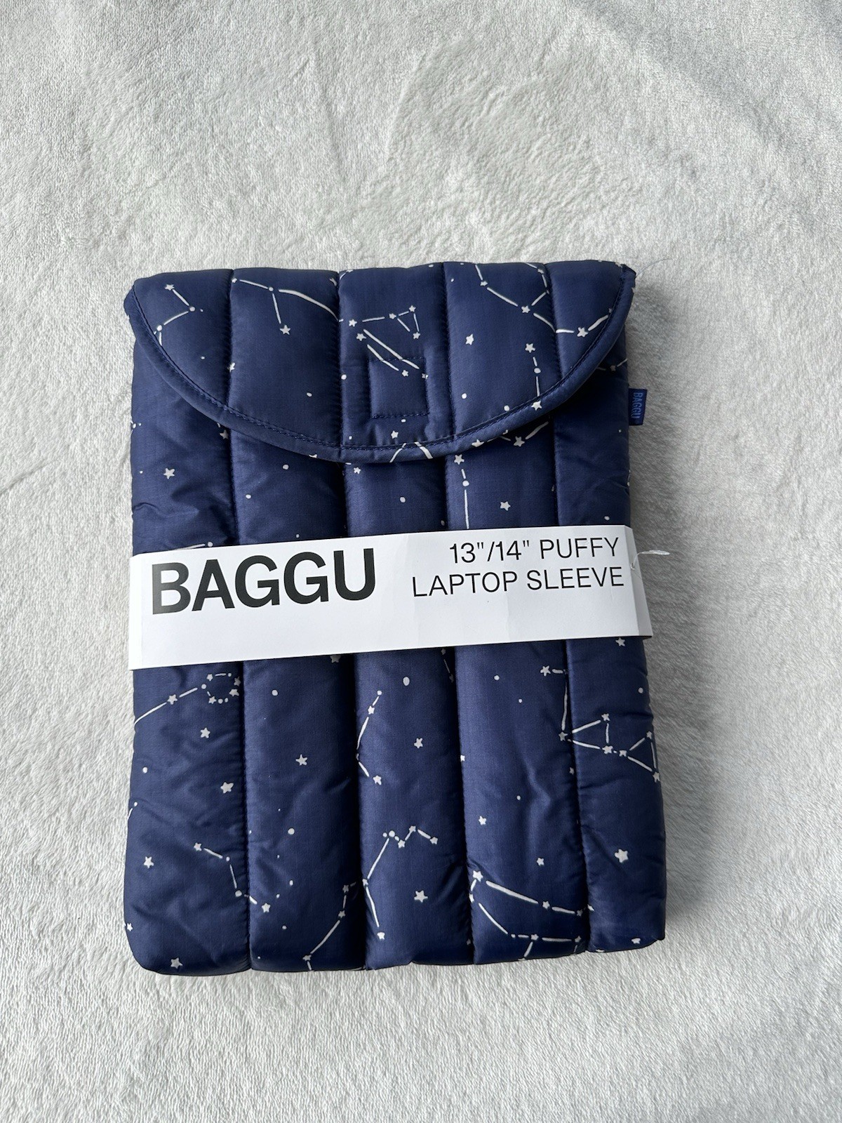BAGGU Puffy Laptop Sleeve 13-14in Padded Nylon Constellation Blue