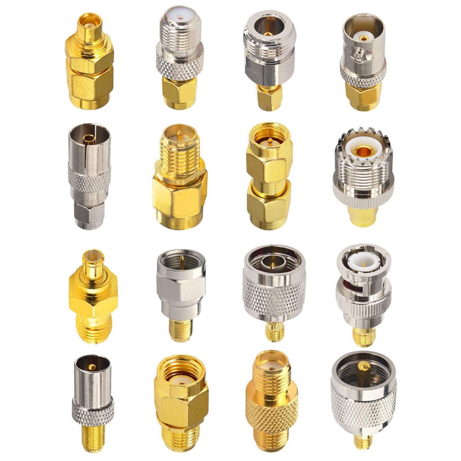 SMA Adapter Type Set 16PCS FPV Connector Kit Cable Antenna Adapter to SMA/MCX...