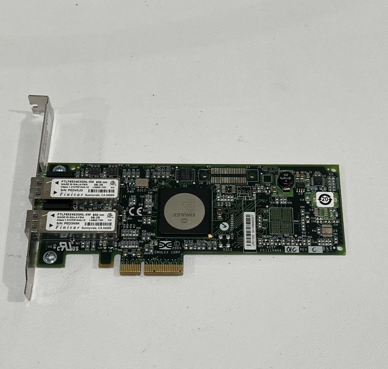 HP 4GB Emulex A8003A FC PCIE HBA LPe11002 A8003-60001 397740-001 FC1110406-01C