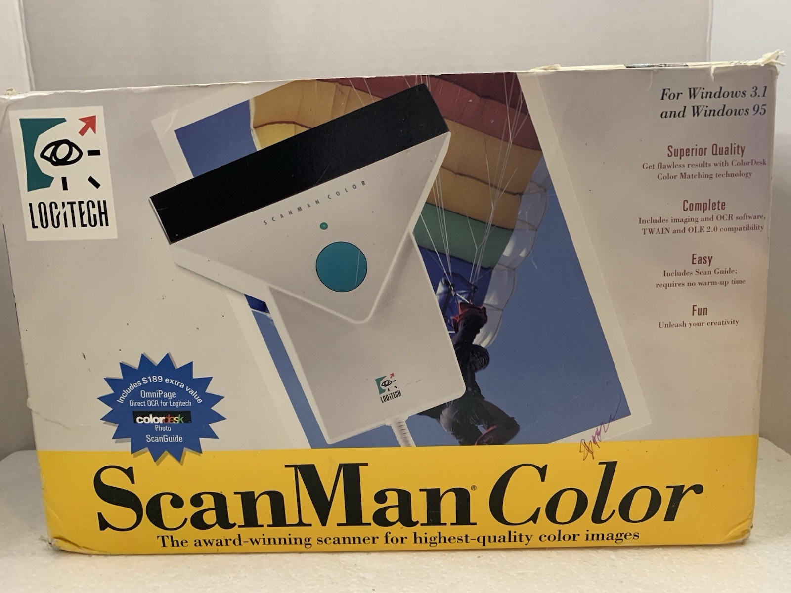 VTG Logitech Scan Man Color Scanner Untested.