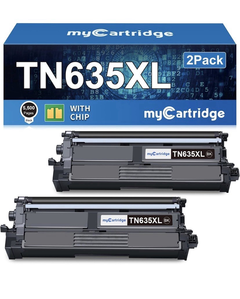 2 Pack High Yield Black Toner Cartridges for Brother TN-635XL MFC-L8970CDW MFC-E