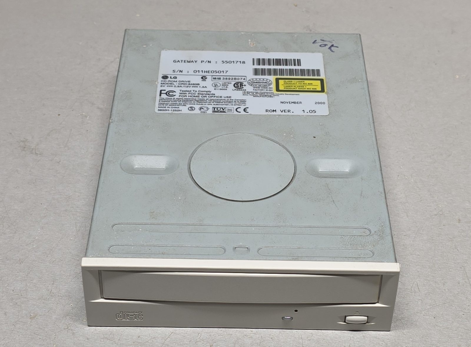 LG CRD-8483B CD-ROM Drive IDE 5.25" Beige Gateway P/N 5501718