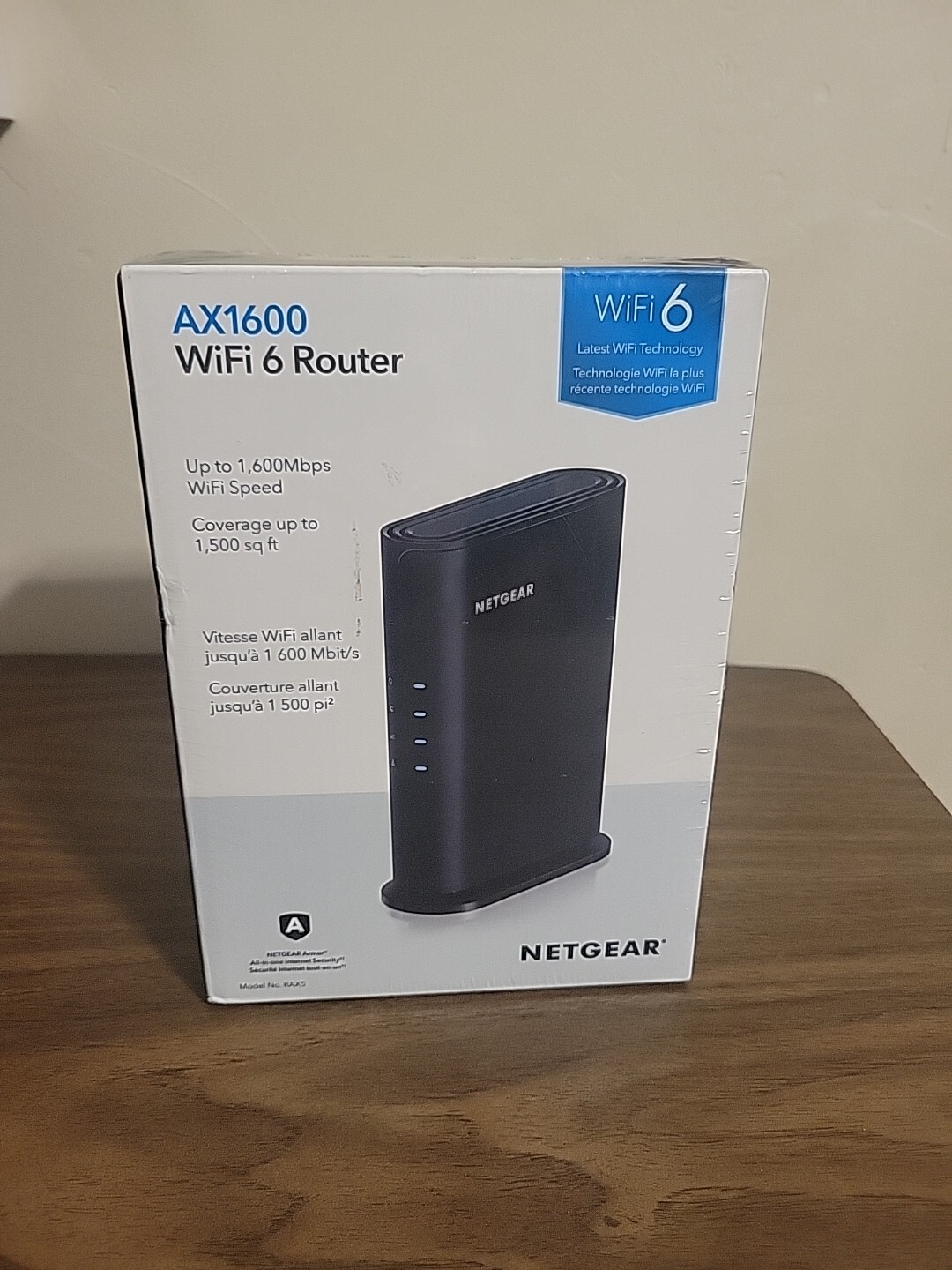 NETGEAR RAX5-100PAS 4-Stream AX1600 WiFi 6 Router, 1.6 Gbps (RAX5) NEW