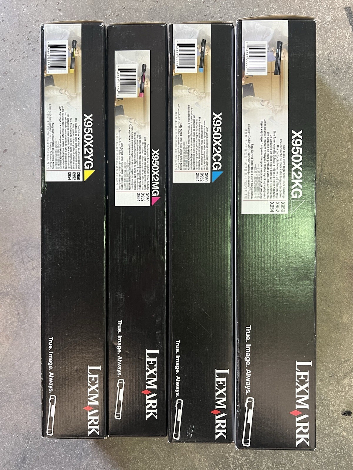 GENUINE SET 4 LEXMARK HI-YLD TONERS X950X2KG X950X2CG X950X2MG X950X2YG X950 NEW