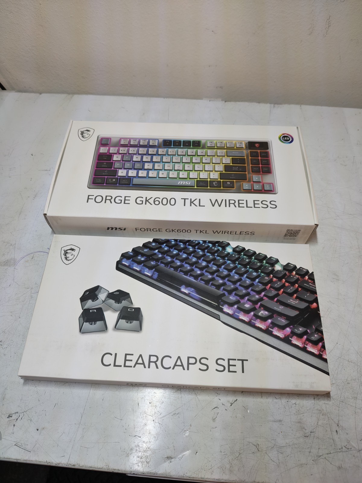 MSI FORGE GK600 TKL Tri-Mode Wireless Keyboard w/ Keycaps
