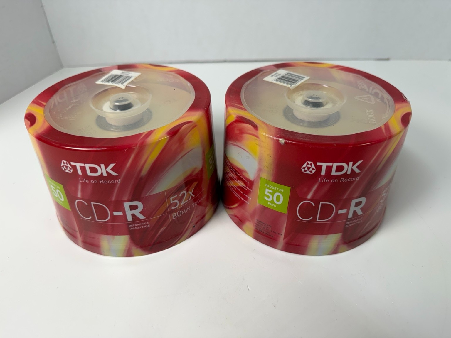 TDK CD-R 52x 700MB 80 Min Blank Recordable Discs 2x 50 Pack Sealed 100 Total