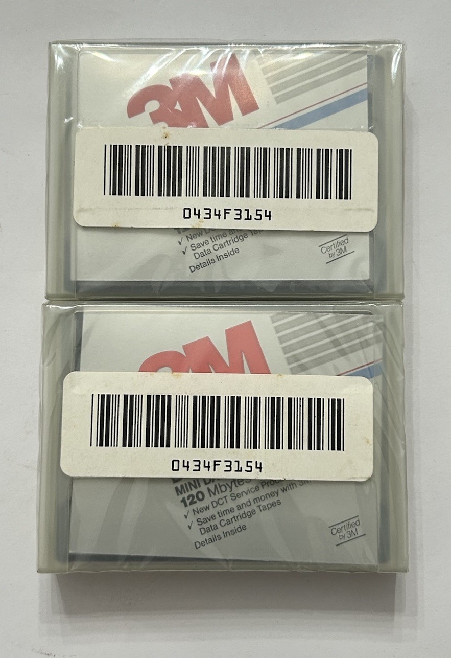 3m Mini Data Cartridge (lot of 2) 120 Mbytes Vintage Computer Blank Media SEALED