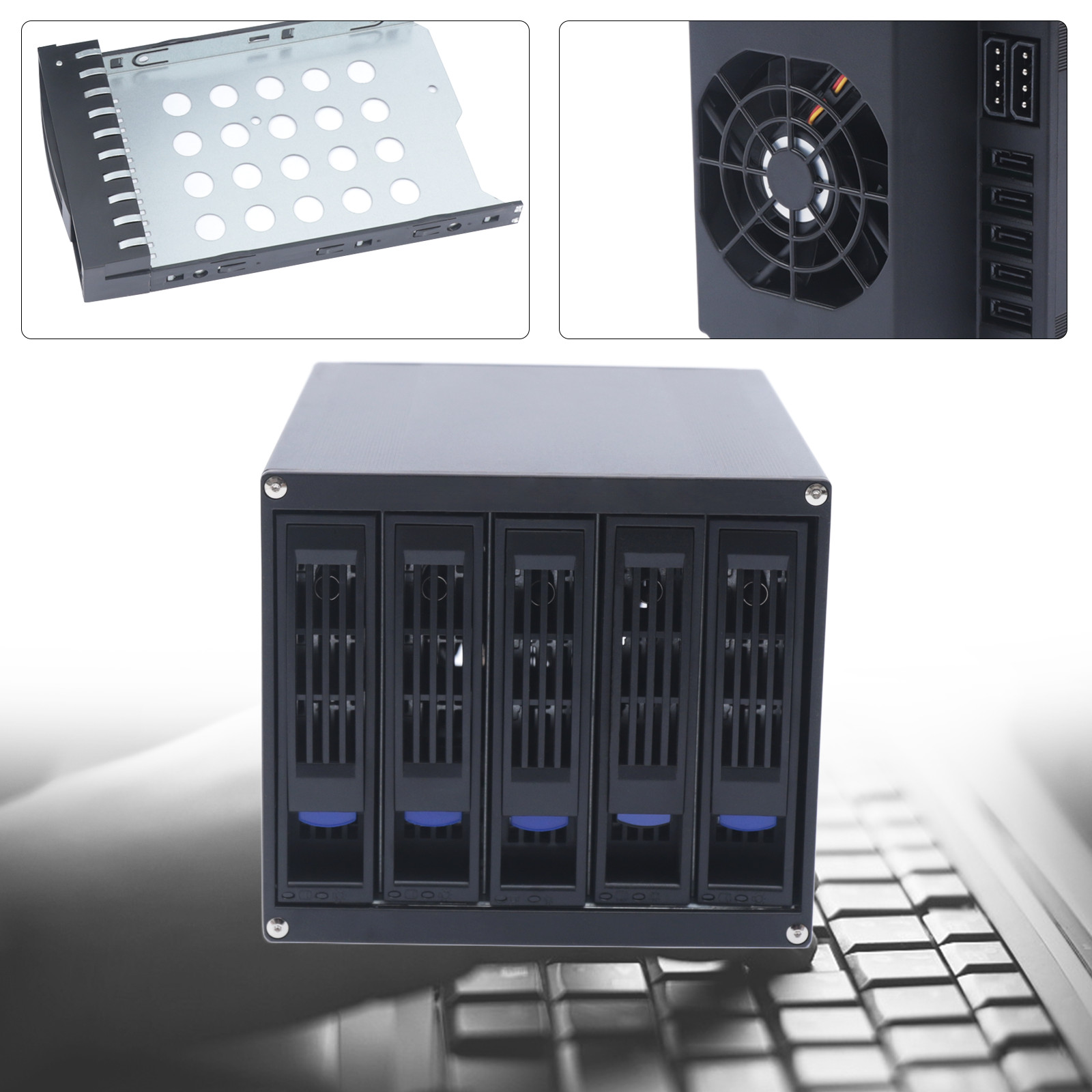 HDD Enclosure Hot Swap Cage 5-Bay 3 x 5.25" Drive Bays 5x SATA 3.5"/2.5"Sas HDD