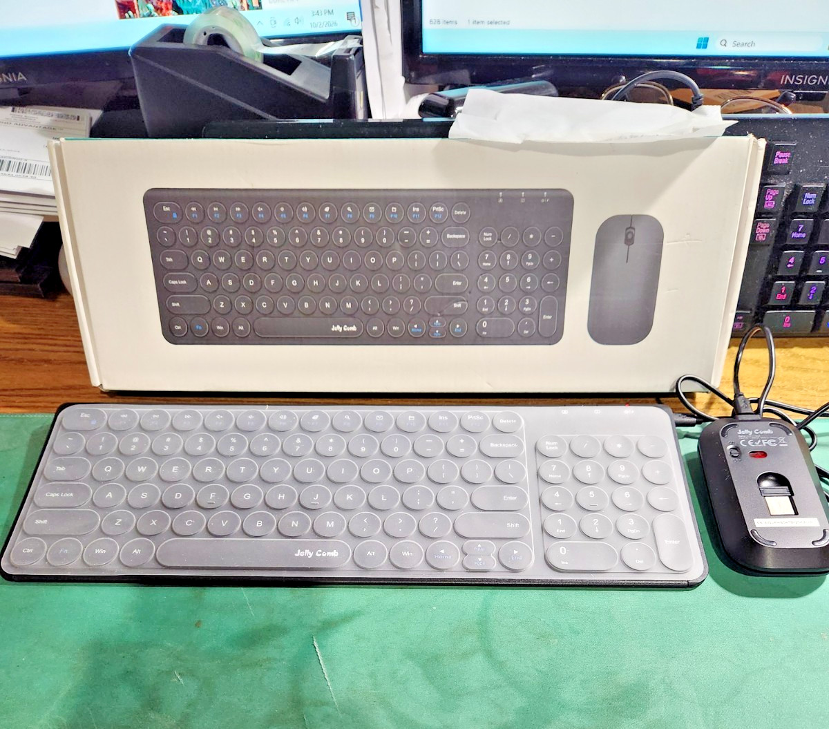 Jelly Comb New Classic Black Ultra Thin 2.4G Wireless Keyboard Mouse Combo