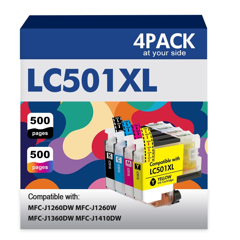 LC501XL Ink Cartridges for Brother MFC-J1360DW MFC-J1260DW MFC-J1410DW J1260W
